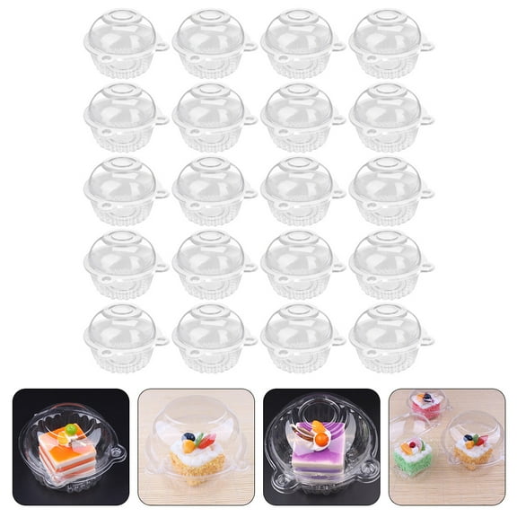 BESTYASH Clear Cupcake Containers 50pcs - Portable Transparent Display Boxes for Cupcake Storage and Transport