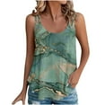 thumbnail image 2 of Fznquz Tank Top for Women Double Strap Tie Dye Tunic Summer Loose Green Boho Tank Tops, 2 of 7