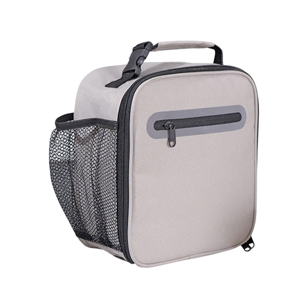 Bolsas de almuerzo con aislamiento, bolsa de almuerzo con cremallera suave, bolsa de almacenamiento para alimentos, bolsa de picnic para viajes en la gris