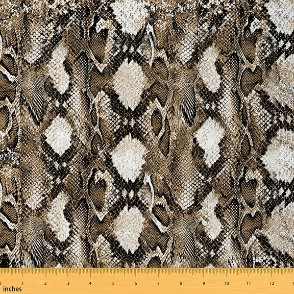 Castle Fairy Animal Print Fabric by the Yard 1 Yard,Abstract Geometric Home Decor Fabric by the Yard,Black Brown Room Decor Fabric by the Yard,Lightweight Wildlife Room Decor