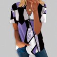 thumbnail image 2 of Blusa informal con cuello en V y manga corta con estampado de verano para mujer con estilo OAVQHLG3B Store  lin121212, 2 of 5