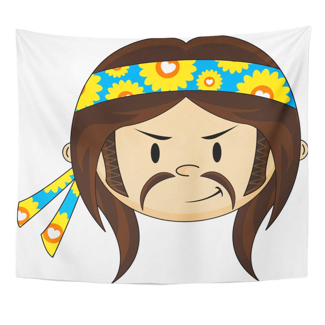 ZEALGNED Headband Beatnik Cartoon Flower Power Hippie Cute Hippy