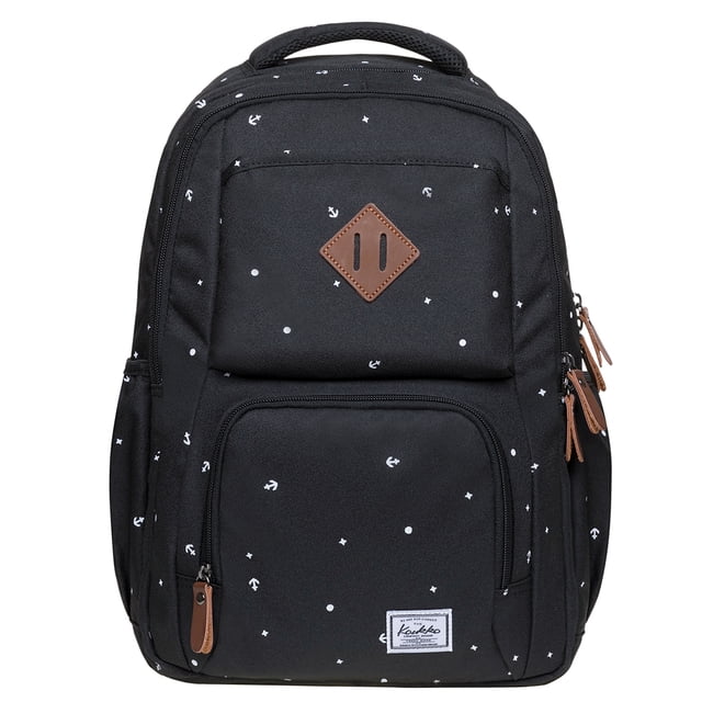 Mochila de estudiante KAUKKO para niñas, niños y niños Mochila escolar para computadora portátil de 12 pulgadas, 30 * 15 * 42 cm, 18.9 L (NEGRO) KAUKKO K8008-1-Black