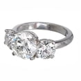 thumbnail image 3 of HeartsAndYou 3ct Round Cut Moissanite Engagement Ring for Women Trilogy Solitaire 18k White Gold over Silver, 3 of 8