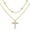 Gold D, variant on Lancharmed Silver Plated Cross Necklace for Men Double Zirconia Cross Mens Gifts