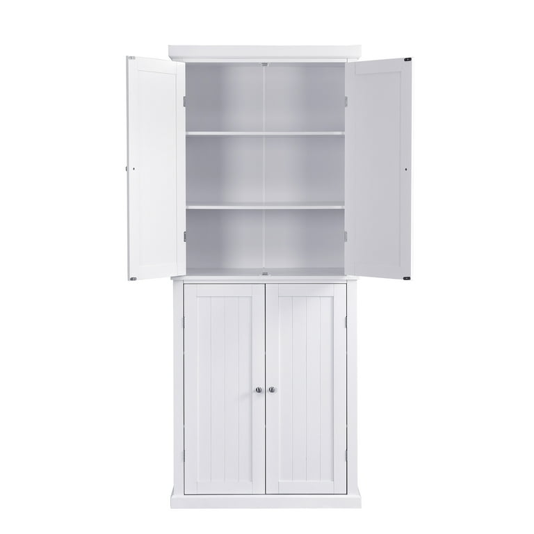 72.4 Minimalist Freestanding Kitchen Storage Cabinet Organizer, Kitchen  Pantry With 4 Doors And Adjustable Shelves Gray-modernluxe : Target