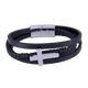 thumbnail image 1 of Pulsera Hombre LUCKMAN de Cruz Piel Vegana y Acero Inoxidable Modelo Saul plateado UNITALLA, 1 of 6