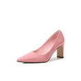 thumbnail image 1 of Woobling Escarpins pour Femmes à Talon Épais, à Enfiler, Confort, Talons Hauts, Mode Femme, Bloc, Rose, 7, 1 of 8