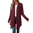 thumbnail image 3 of LAVA Women's Open Front Cardigan Casual Lightweight Long Sleeve Drape Duster Cardigans (Red, XL), 3 of 8