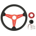 thumbnail image 2 of Volant de Course Universel 14 Pouces en Cuir PU pour Adaptateur de Moyeu à 6 Trous, 2 of 7