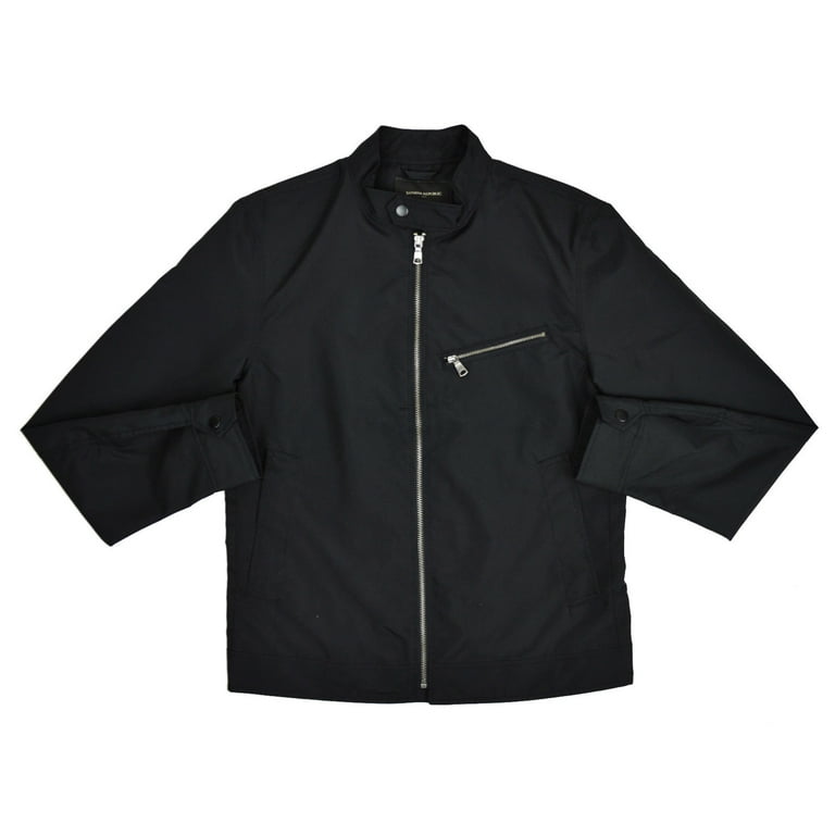 New Banana Republic Mens Black Nylon Full Zip Basic Jacket Coat Sz