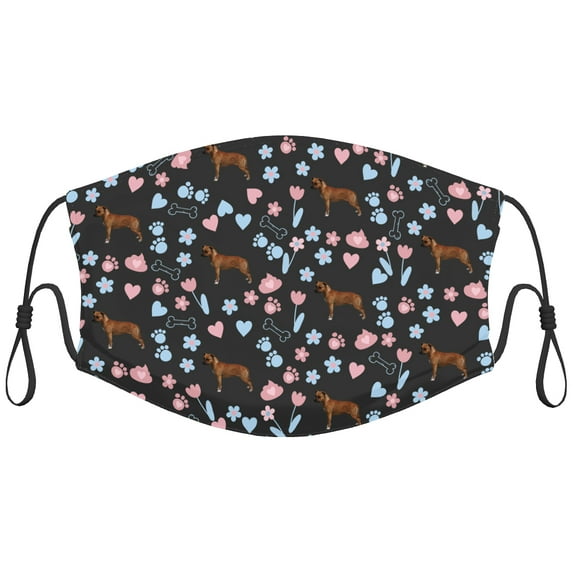 Cute Staffordshire Bull Terrier Dog Graphic Printed Cloth Face Masks Reusable Washable Adjustable for Child (5 PCS)