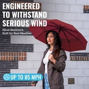Repel Windproof Travel Umbrella, Auto Open Close Folding Umbrella Wind Tested to 100MPH
