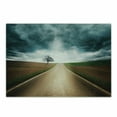 thumbnail image 1 of Landscape Cutting Board, Road Through Empty Fields with Dramatic Sky and Dark Clouds Symmetric Art, Decorative Tempered Glass Cutting and Serving Board, Small Size, Brown Teal, by Ambesonne, 1 of 1