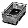 thumbnail image 2 of madesmart 2-Tier Organizer Multi-Purpose Slide-Out Storage with Handles and Dividers, Home and Bath Organization, BPA Free, Carbon/Frost, 2 of 6