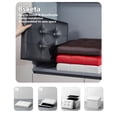 thumbnail image 3 of Taburete plegable Storage Ottoman Bsketa de piel blanca, 3 of 6