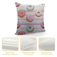 thumbnail image 4 of COMIO  Square Sweets Ice Cream Donuts Cupcakes on Pink Throw Pillow Covers Sofa Bed Home Decorative Pillowcase Cushion Case Double Sided Design Printed, 4 of 5