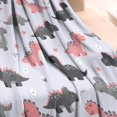 thumbnail image 3 of Cartoon Dinosaurs Flowers Pattern Blanket,Comfortable Soft Lamb Wool Throw Blanket,All Season,Warm Lightweight Blankets for Sofa Bed Couch Living Room Chair,30"x40", 3 of 4