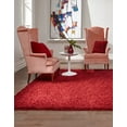 thumbnail image 4 of Unique Loom 3126273 8 ft. 2 in. x 8 ft. 2 in. Solid Shag Square Rug, Cherry Red, 4 of 10