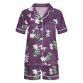 thumbnail image 4 of Rbaofujie Chemise de Nuit Femme Décontractée Imprimée Col Rabattu Manches Courtes Blouse Mode Short Ensemble Pyjama Chemise de Nuit Halloween, 4 of 5
