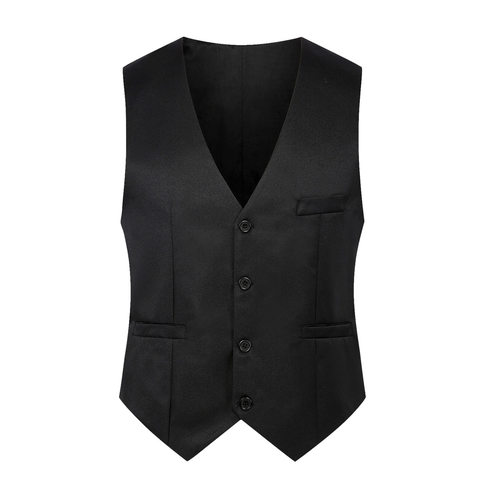 Gilet De Costume Pour Homme Uni Formel - Sans Manches, Coupe Ajustée, Idéal Mariage Et Business