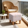 thumbnail image 4 of SCRAWLGOD Easter Rabbit Carrot Spot Print Pink Square Ottoman Cover Stretch Folding Storage Bench Ottoman Cover Footrest Stool Slipcover Footstool Protector Cover with Elastic Bottom, 4 of 7