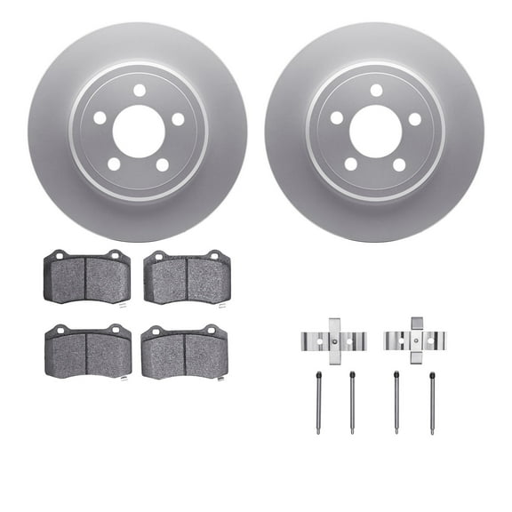 Dynamic Friction Company Rear Geospec Brake Rotors with Ultimate Duty Performance Brake Pads includes Hardware 4412-39002