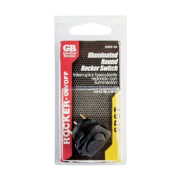 Switch Gardner Bender GSW-50 Rocker 16A 125V negro, paquete de 1