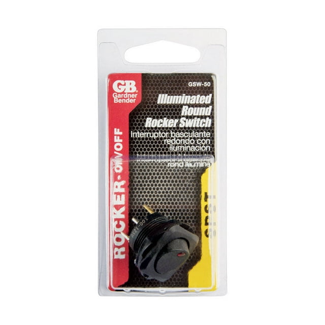 Switch Gardner Bender GSW-50 Rocker 16A 125V negro, paquete de 1