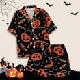 thumbnail image 3 of TZEWGL Night Suit For Kid Leisure Printed Button Collar Short Sleeved Top And Shorts 2Pcs Set Homewear For Infants size 3-6M, 3 of 4