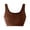 Coffee, variant on Bxsruta Women Seamless Ribbed Sports Bra Wirefree U Neck Crop Top High Support Yoga Workout Running