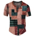 thumbnail image 2 of Henley Shirts for Men 2026 Summer Casual Short Sleeve Waffle Knit Color Block T Shirts Work Shirt, 2 of 3