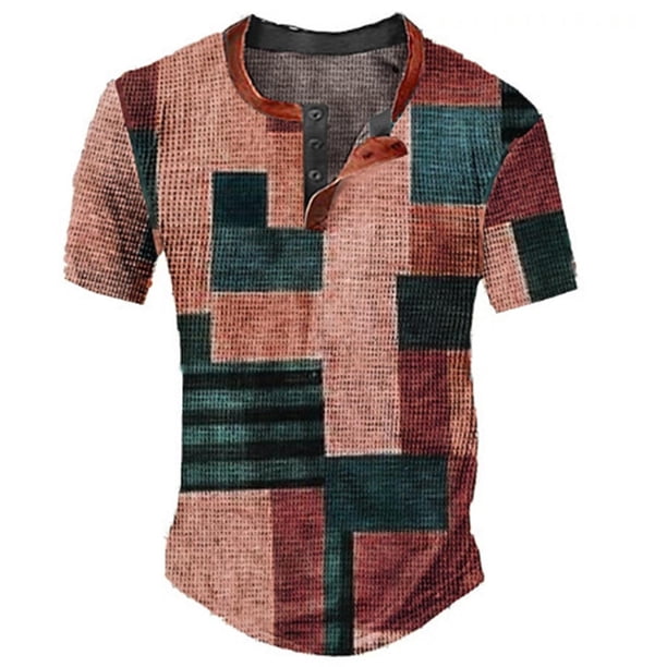 Playeras Hombre Cuello V Camiseta Gótica Retro Para Hombre Con Cordones Y Cuello En V Y Bolsillo, Camiseta De Manga Corta, Camisetas Sueltas
