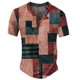 thumbnail image 1 of Playeras Hombre Cuello V Camiseta Gótica Retro Para Hombre Con Cordones Y Cuello En V Y Bolsillo, Camiseta De Manga Corta, Camisetas Sueltas, 1 of 2