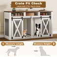 thumbnail image 2 of 63" Double Dog Crate for 2 Large Dogs, Farmhouse Style Dog Crate Furniture with Sliding Door, Removable Divider and Storage Space, White, 2 of 6