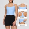 thumbnail image 2 of Women's Racerback Crop Tank Top Built in Padded Bra Cropped Sleeveless Yoga Shirt for Workout Running Summer Tanks Blue, 2 of 8
