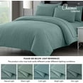 thumbnail image 5 of Chezmoi Collection Liam 7-Piece Spa Blue Bed in a Bag King Comforter Set with Sheets Medallion Embossed Bedding Set, 5 of 9
