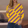 thumbnail image 2 of Women Colorblock Shirt 3/4 Length Sleeve Blouse Top Tunic Shirts Henley Neck Clothing Carnival, 2 of 5