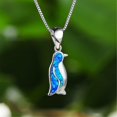 thumbnail image 2 of 14k White Gold Penguin Pendant Animal Necklace, 2 of 5