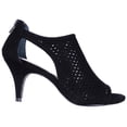 thumbnail image 3 of Womens SC35 Haddiee Perforated Caged Peep Toe Heels - Black, 3 of 6