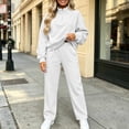 thumbnail image 2 of Jerdar Womens 2 Piece Lounge Sweat Sets Quarter Zip Mock Neck Sweatshirt Wide Leg Sweatpants Oversized Side Pockets Casual Airport Travel Outfits L, 2 of 8