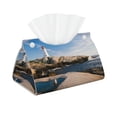 thumbnail image 2 of Lsque Lighthouse Printed Long Tissue Box Cover Holder, Facial Paper Organizer Dispenser,Triangle with Bottom Belt, PVC Leather Decorative Organizer, 2 of 9