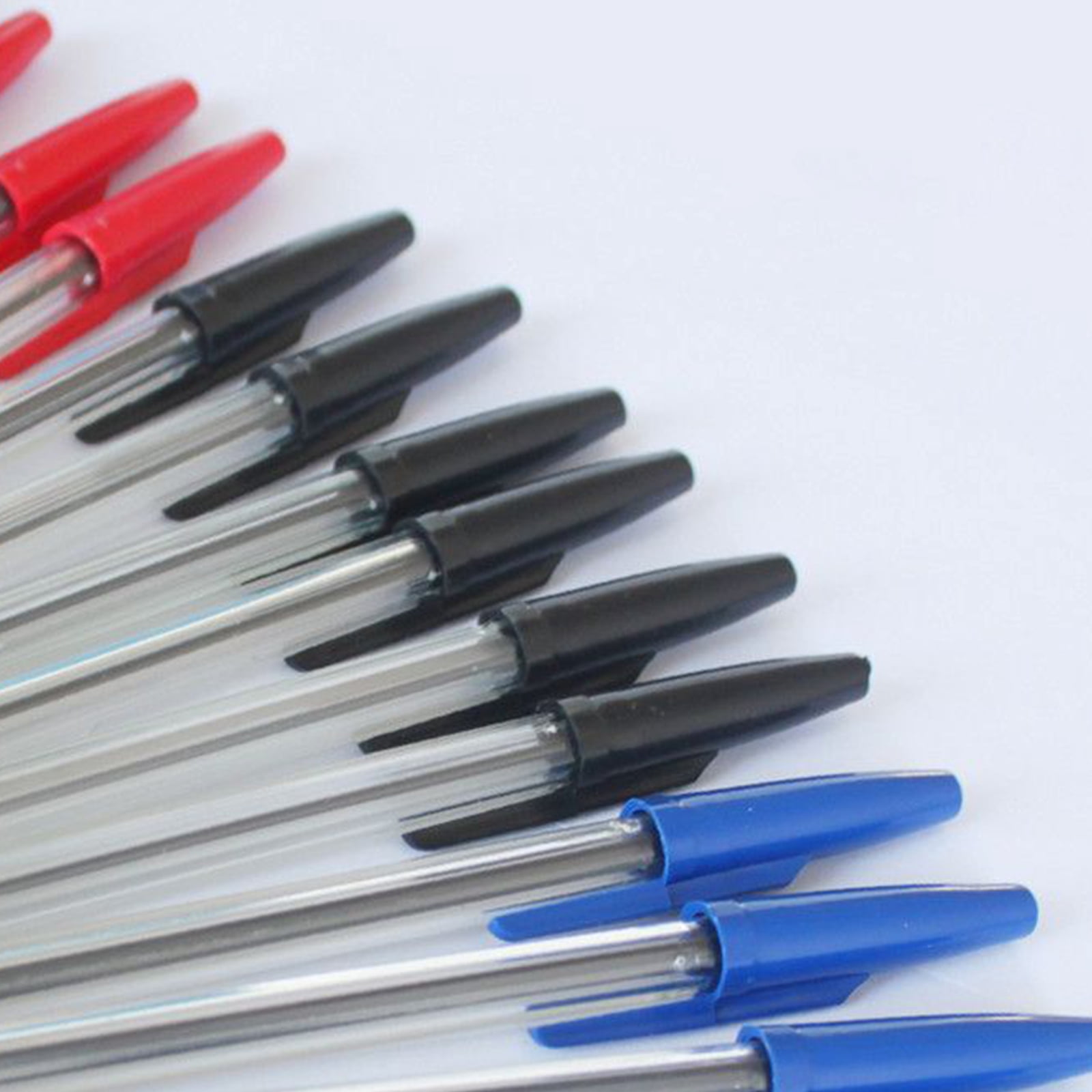 Ballpoint Pen 12/24/50/100Pcs Office Point Pen with Refills, Blue/Black/Redness Inks, Writing Pen