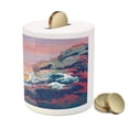 thumbnail image 3 of Modern Piggy Bank, Colorful Fantasy Sea Waves Ocean Modern Fictional Nautical Magic Art Illustration, Ceramic Coin Bank Money Box for Cash Saving, 3.6" X 3.2", Multicolor, by Ambesonne, 3 of 4