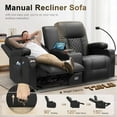 thumbnail image 5 of LOBERFVE Large Loveseat Recliner, Loveseat Recliner Sofa with Storage Console, Recliner Chair with USB Ports, 2 Cell Phone Holders, Cup Holder, Loveseat Couch for Living Room, 5 of 8