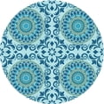 thumbnail image 1 of Ahgly Company Machine Washable Indoor Round Transitional Bright Navy Blue Area Rugs, 7' Round, 1 of 7