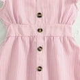 thumbnail image 4 of AJTQTH Girls Sundress High-Waisted Stylish V-Neck Flutter Sleeve Princess Dress Striped Tunic Gowns Summer Ruffles Flowy Midi Dress Pink 9 Years, 4 of 7