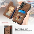 thumbnail image 2 of Wallet Case for Samsung S21 Plus,Ring Holder Kickstand Retro Premium Leather Credit Card Holder [ RFID Blocking ] Case with Wrist Strap Back Magnetic Clasp Flip for Samsung Galaxy S21 Plus,Brown, 2 of 15