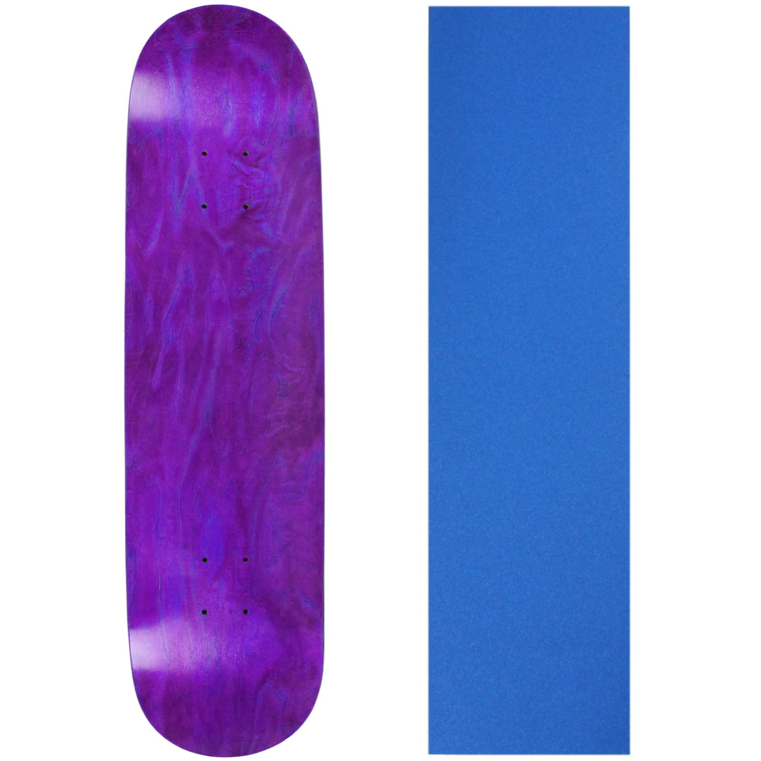 BLANK SKATEBOARD DECK STAINED PURPLE 8.25" Blue Grip