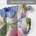 thumbnail image 5 of Spring Pastoral Floral Valances for Windows Pink Blue Flowers Linen Texture Rod Pocket Curtain Valance Window Treatment Short Curtains for Kitchen Living Room, 60"x18", 5 of 9
